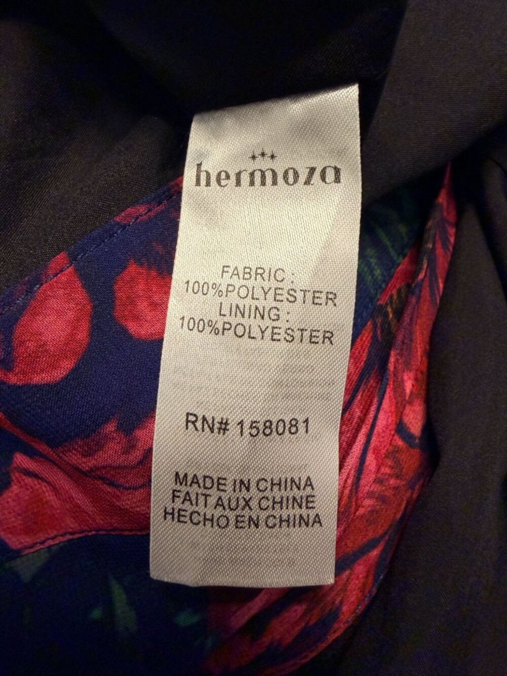 Hermoza Cristina Maxi Dress Velvet Petals Floral Print Size L NWT - Picture 6 of 6